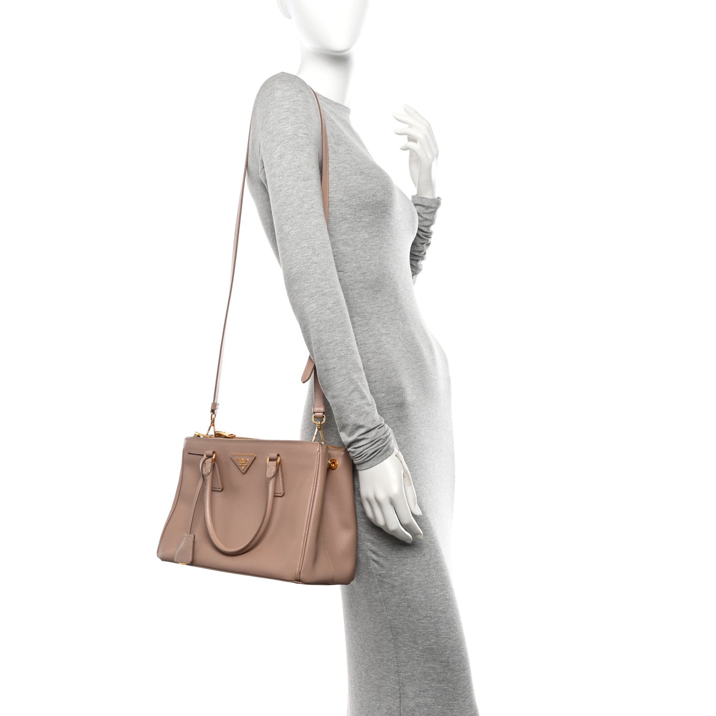 Saffiano Small Galleria Double Zip Tote Cammeo