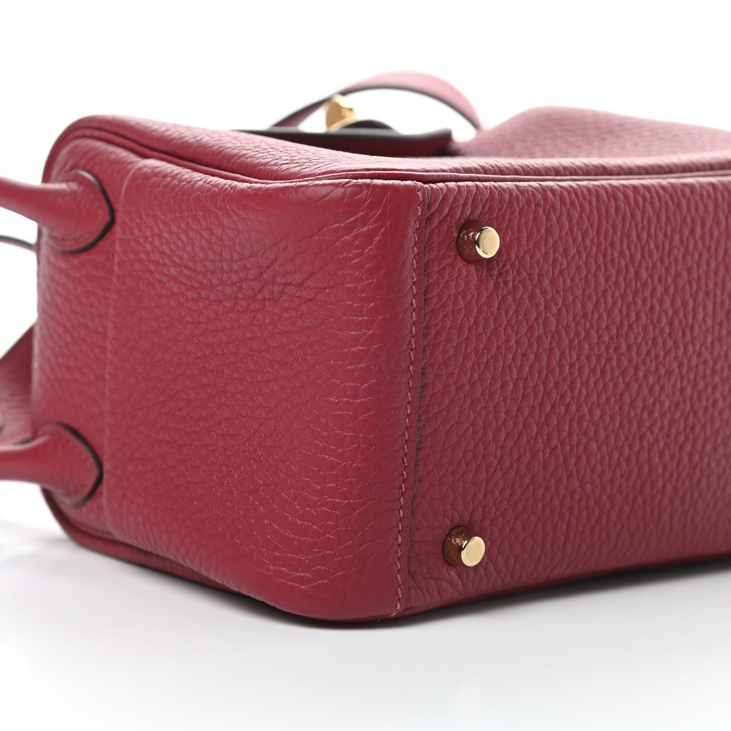 Hermes Taurillon Clemence Mini Lindy 20 Rouge Grenat 9 of 12