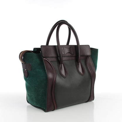 Celine Smooth Calfskin Suede Mini Tri-Color Luggage Burgundy 3 of 8