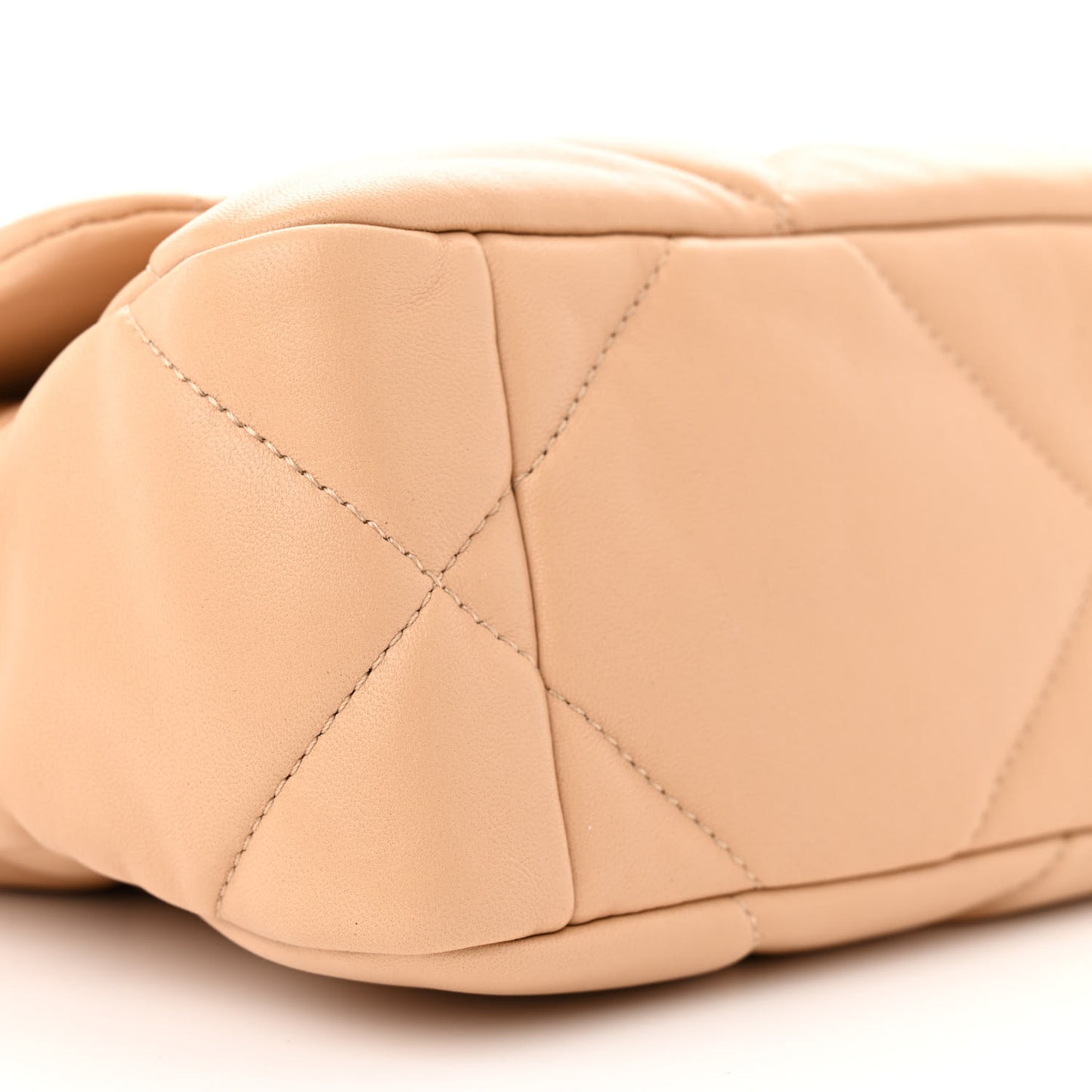 Goatskin Quilted Medium Chanel 19 Flap Beige