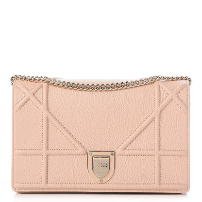 Christian Dior Grained Calfskin Diorama Wallet on Chain Pouch Rose Poudre 1 of 9
