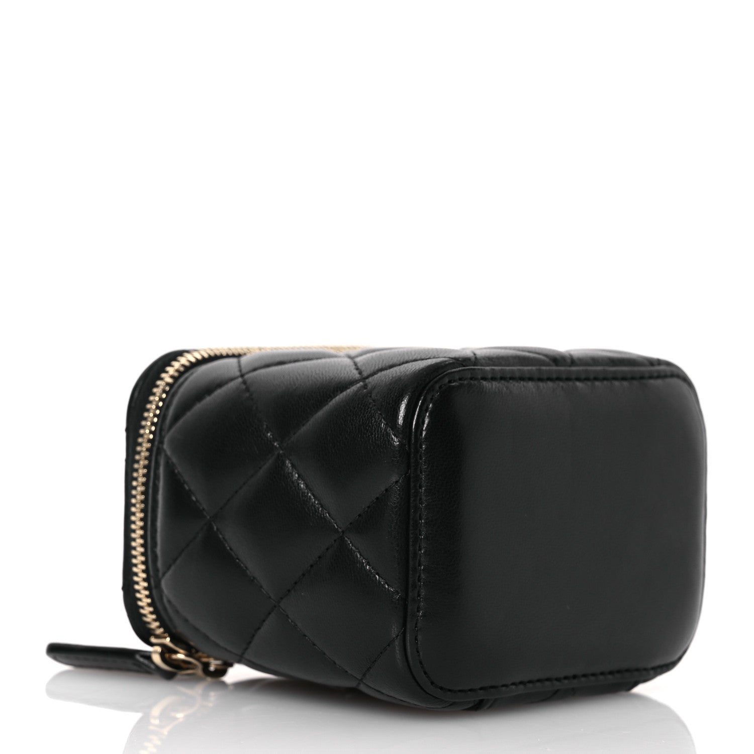 Chanel Lambskin Quilted Mini Vanity Case With Chain Black 4 of 11