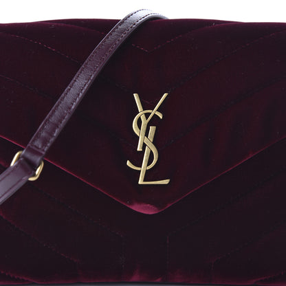 Saint Laurent Velvet Y Quilted Monogram Toy Loulou Crossbody Bag French Burgundy 10 of 10