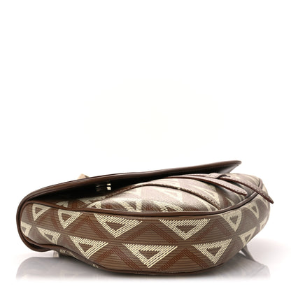 Christian Dior Coated Canvas CD Diamond Printed Mens Saddle Bag Coffee 4 of 12