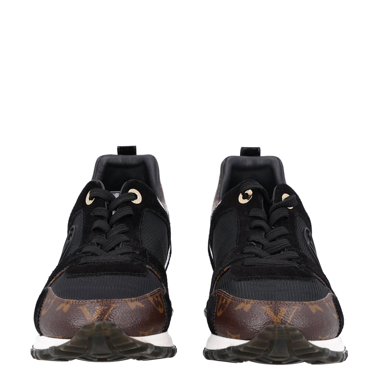 Suede Monogram Run Away Sneakers 38.5 Black