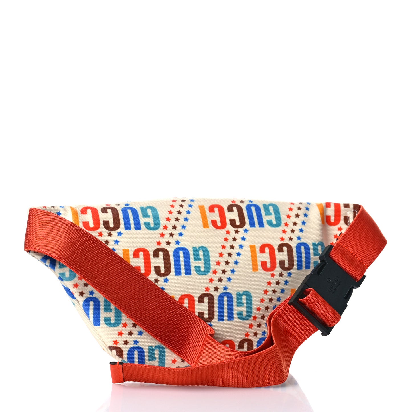 Coated Canvas Logo Star Print Childrens Belt Bag Beige Multicolor Vibrant Orange