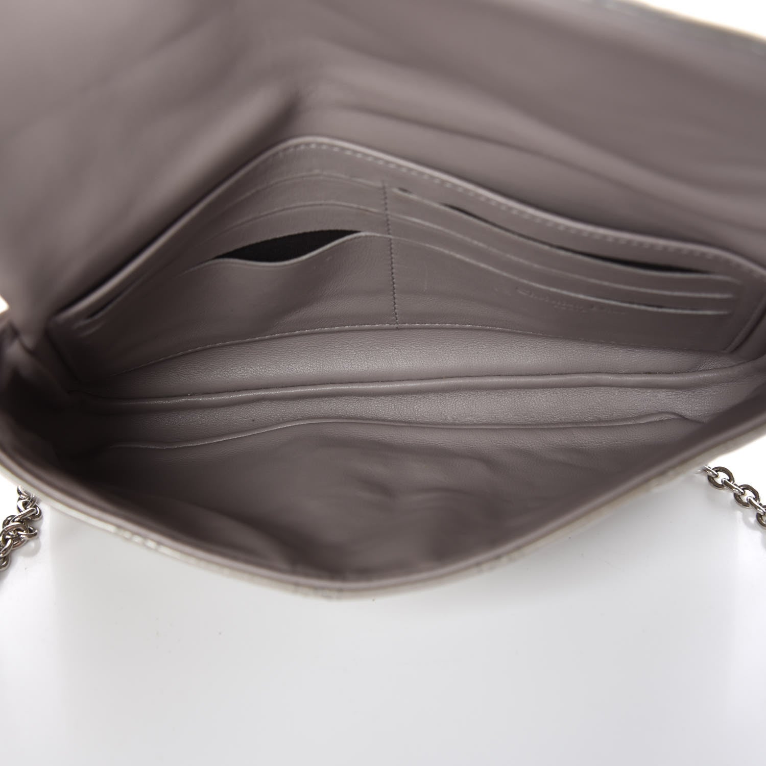 Christian Dior Patent Cannage New Lock Pouch Grey 7 of 9