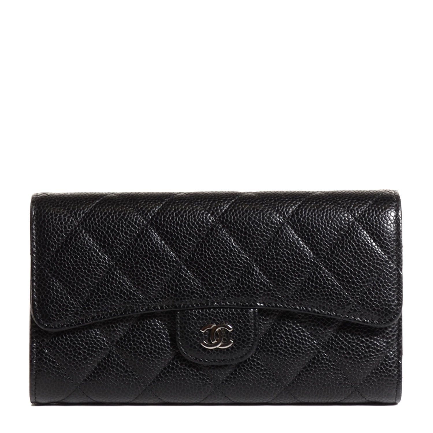 Chanel Caviar Quilted Large Flap Wallet Black 1 of 8