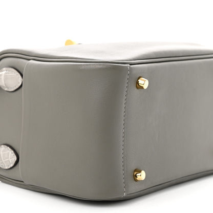 Hermes Swift Matte Alligator Mini Touch Lindy 20 Gris Meyer 9 of 12