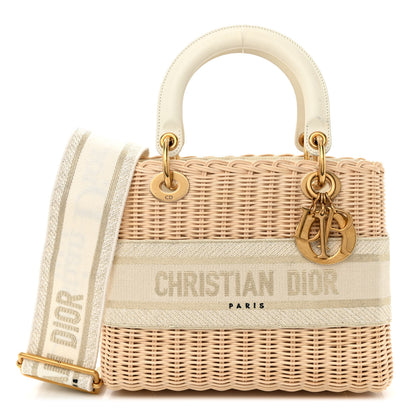 Christian Dior Wicker Oblique Medium Lady Dior Bag Beige 1 of 9