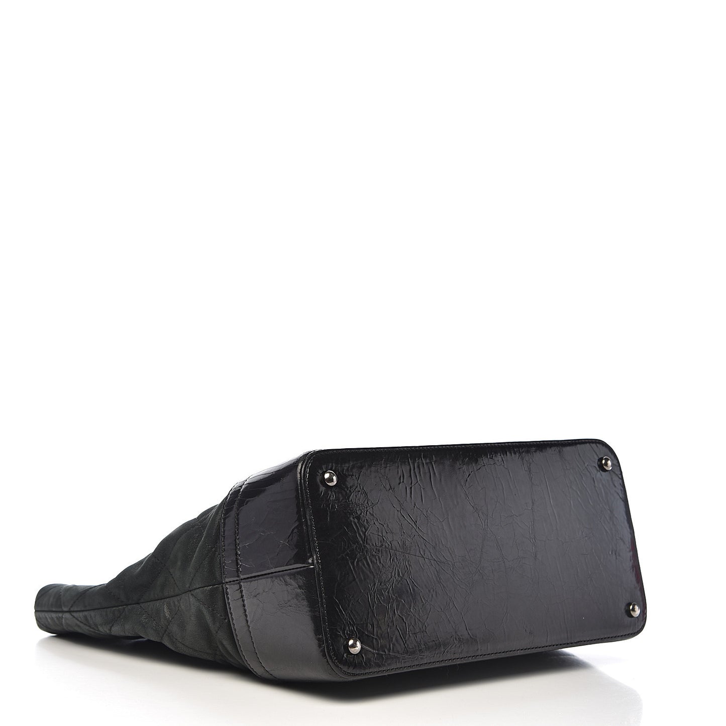 Iridescent Calfskin Quilted Large VIP Tote Black