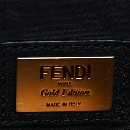 Fendi Vitello Dolce Chain Tail Gold Edition Medium By The Way Boston Bag Black Vintage Gold 5 of 13