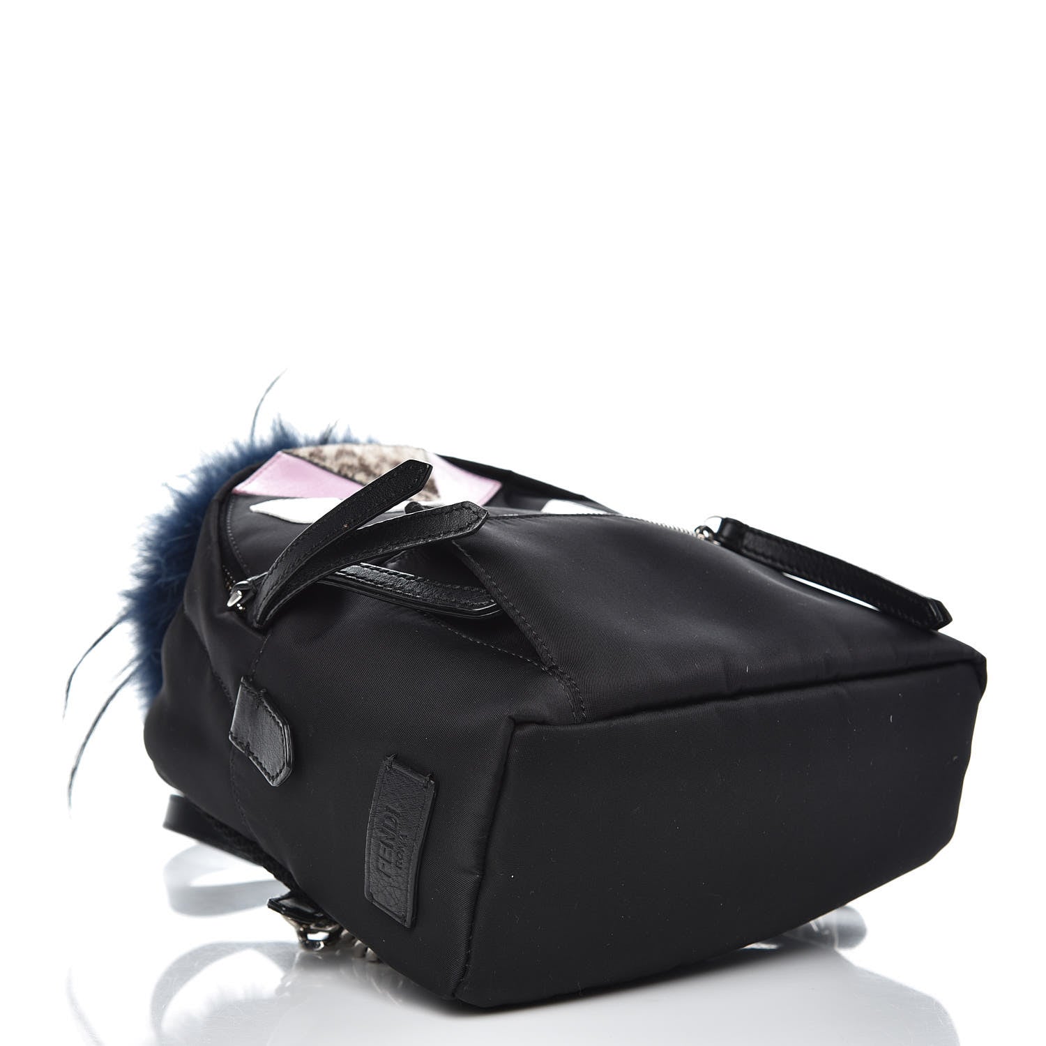 Fendi Nylon Vitello Fox Goat Fur Monster Eyes Mini Backpack Black Multicolor Sky 4 of 7