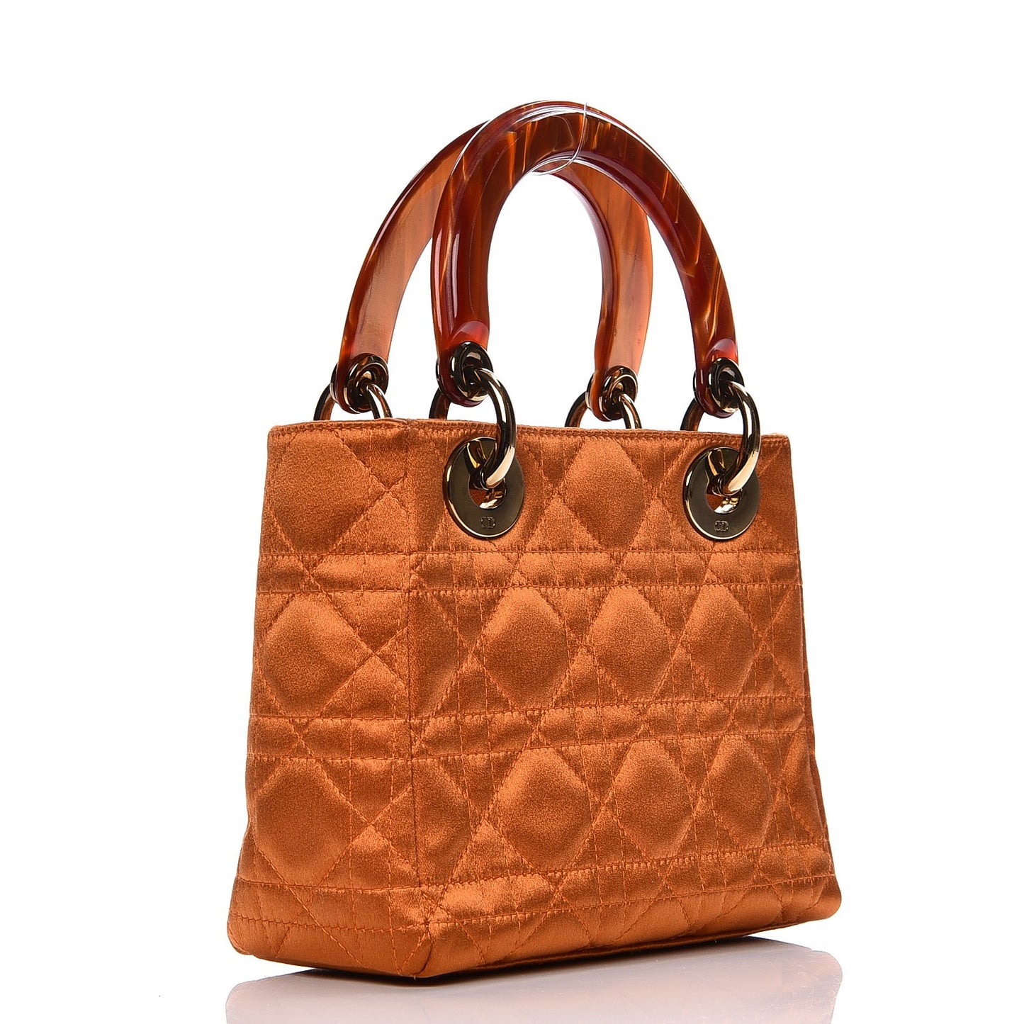 Satin Cannage Mini Lady Dior Orange