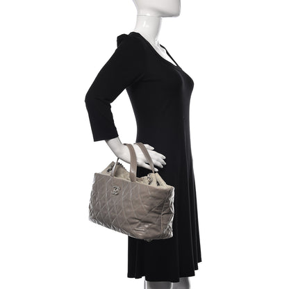 Chanel Glazed Calfskin Quilted Tote Grey 2 of 20