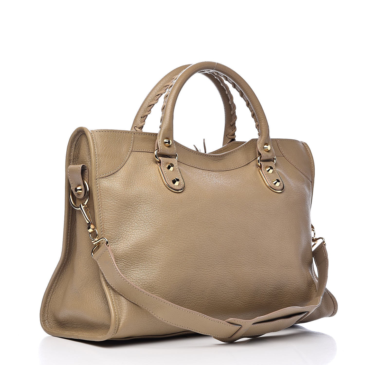 Balenciaga Chevre Gold Metallic Edge Hardware City Beige Latte 3 of 20