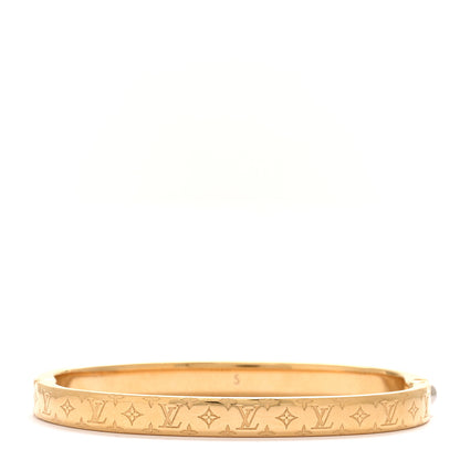 Louis Vuitton Brass Monogram Nanogram Bracelet S Gold 3 of 5