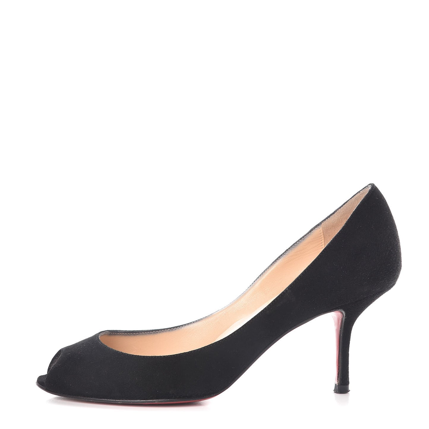 Suede Peep Toe Pumps 36 Black