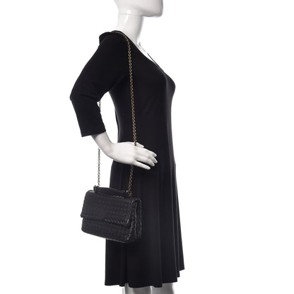 Bottega Veneta Nappa Intrecciato Baby Olimpia Shoulder Bag Black 2 of 11