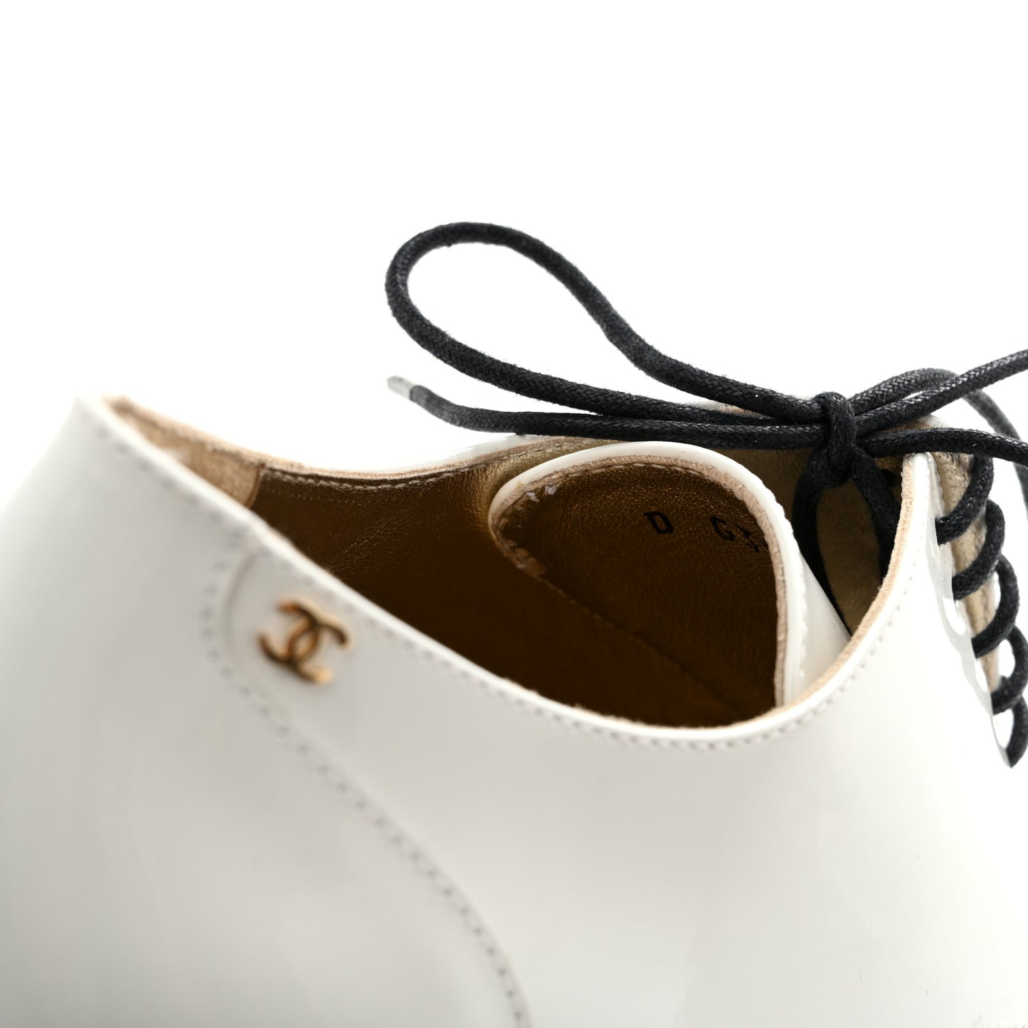 Patent CC Lace Up Ankle Boots 37.5 White