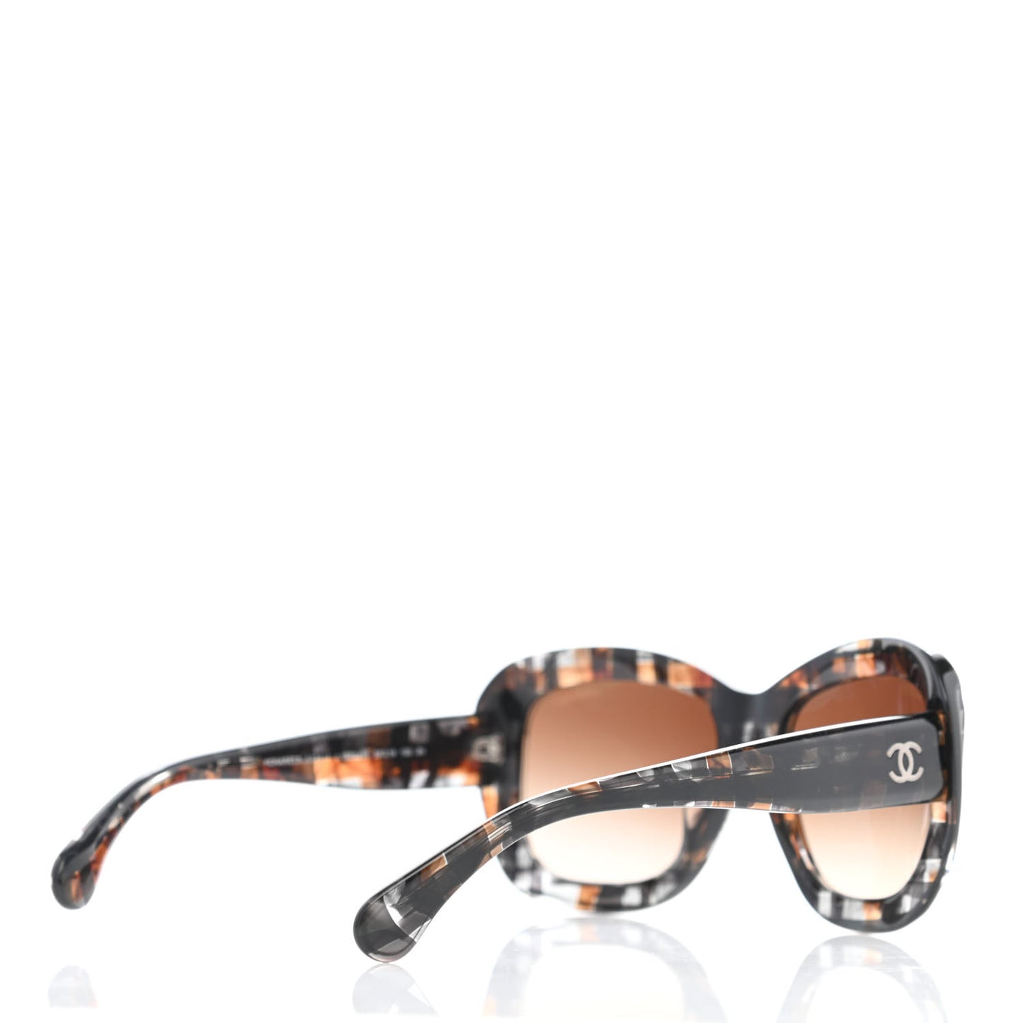 Acetate Square Plaid Frame Sunglasses 5324 Grey