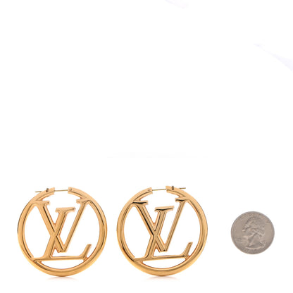 Louis Vuitton Metal Louise Hoop Earrings Gold 2 of 6