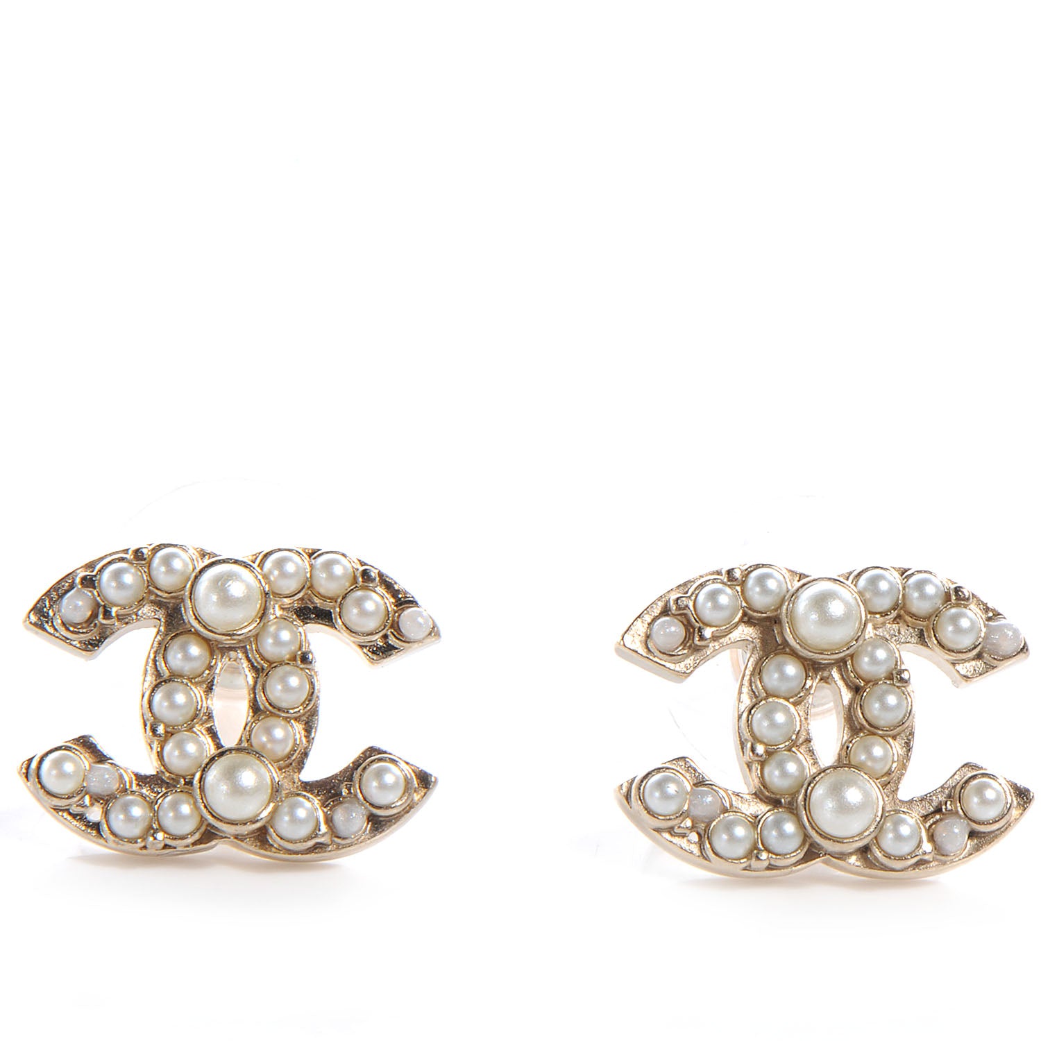 Chanel Pearl CC Logo Earrings Gold 1 of 5