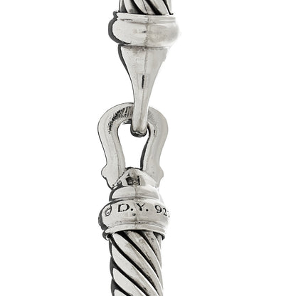 David Yurman Sterling Silver Diamond 5mm Cable Buckle Bracelet 3 of 3
