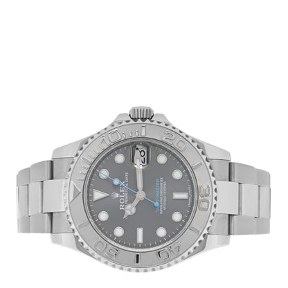 Rolex Stainless Steel Platinum 37mm Oyster Perpetual Date Yacht-Master Watch Slate 268622 2 of 5