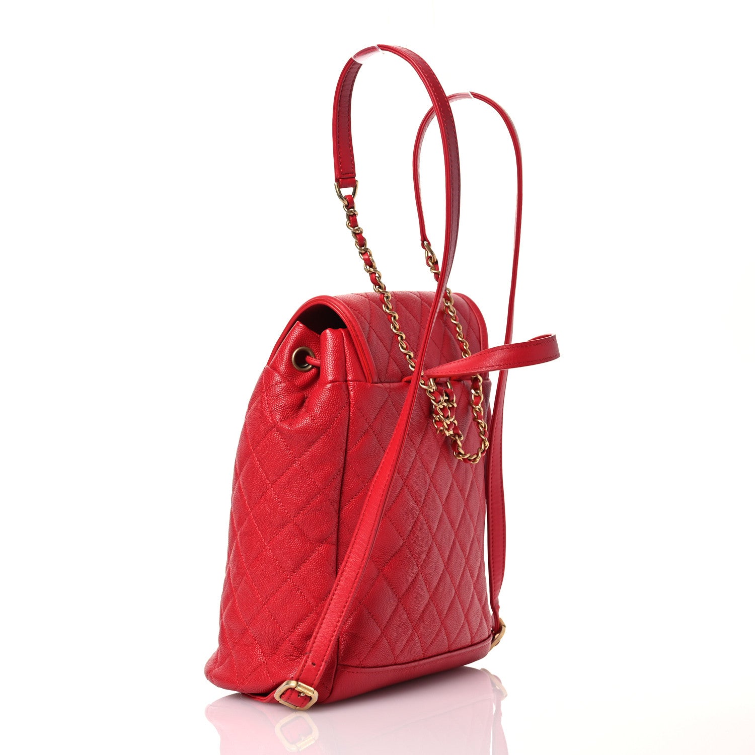 Chanel Caviar Quilted Filigree Backpack Red 3 of 19