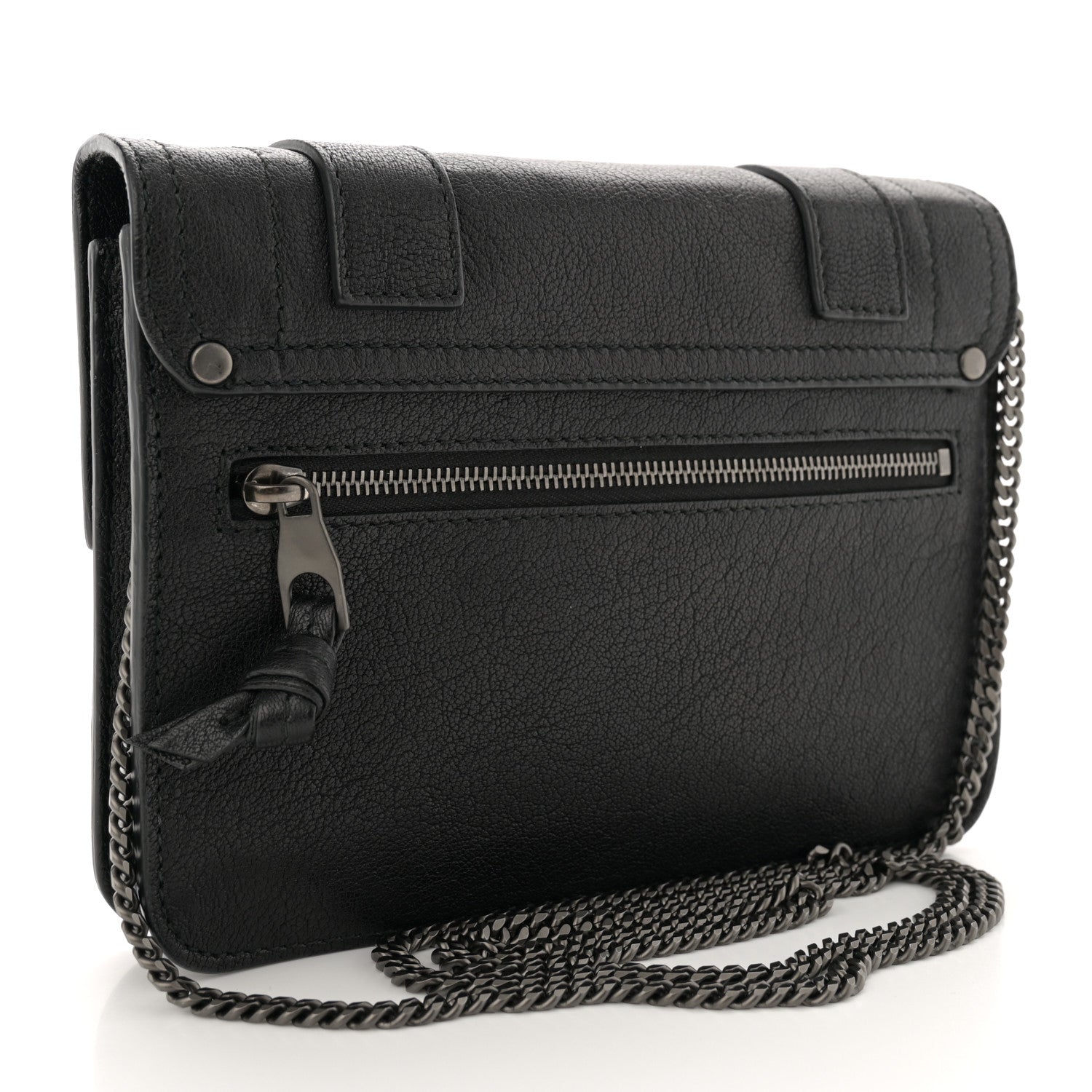 Proenza Schouler Lambskin Large PS1 Chain Wallet Black 3 of 11
