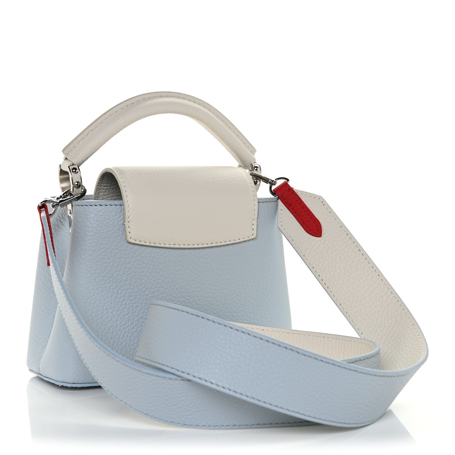 Louis Vuitton Taurillon Capucines Mini Light Blue White Red 3 of 10