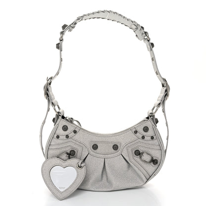 Balenciaga Sparkling Fabric Le Cagole Shoulder Bag XS Silver 3 of 11