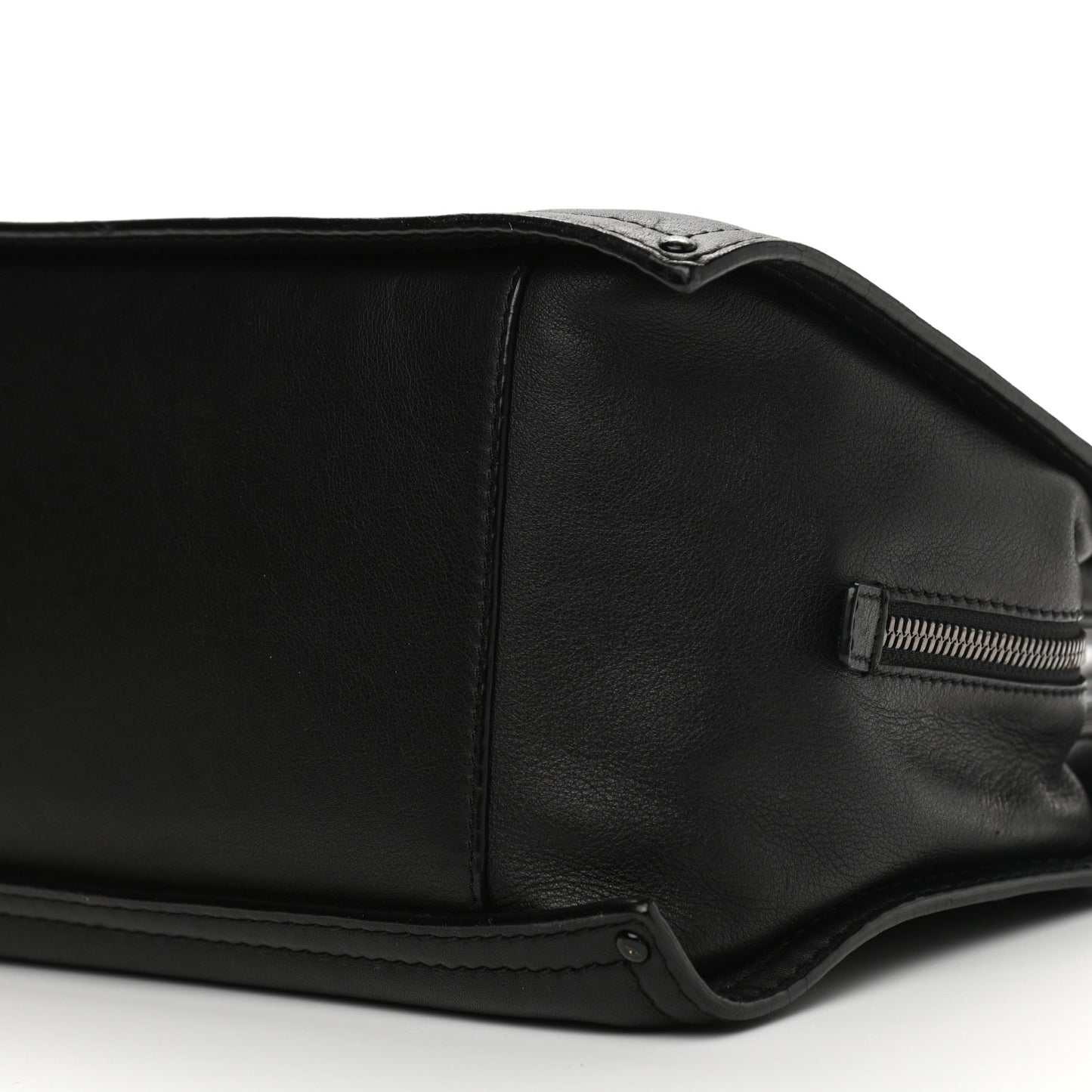 Nappa Chain Logo Shopper Tote Black