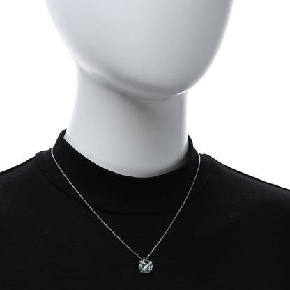 David Yurman Sterling Silver Diamond Blue Topaz 10mm Petite Cable Wrap Pendant Necklace 2 of 4