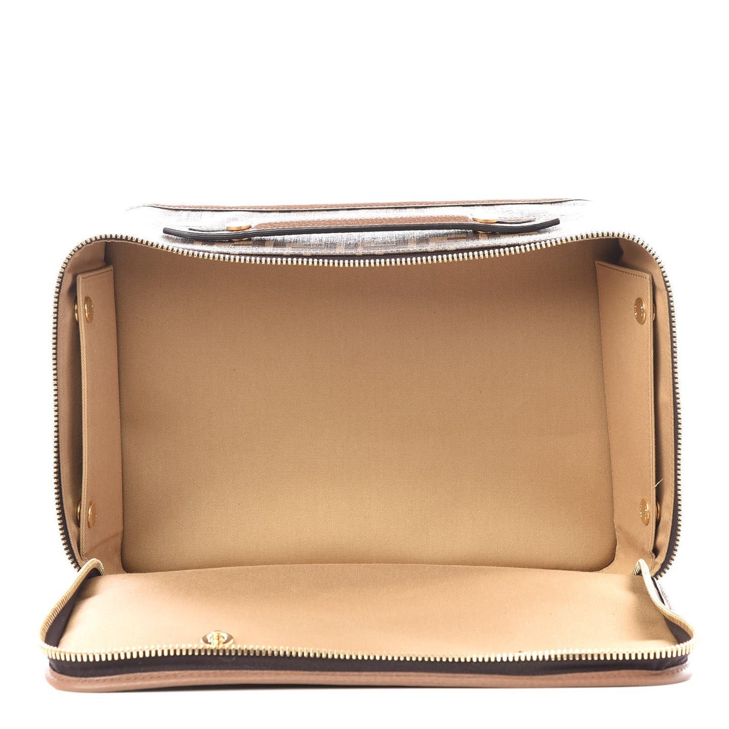 Glazed Fabric FF 1974 Karligraphy Small Travel Bag Mogano Panna