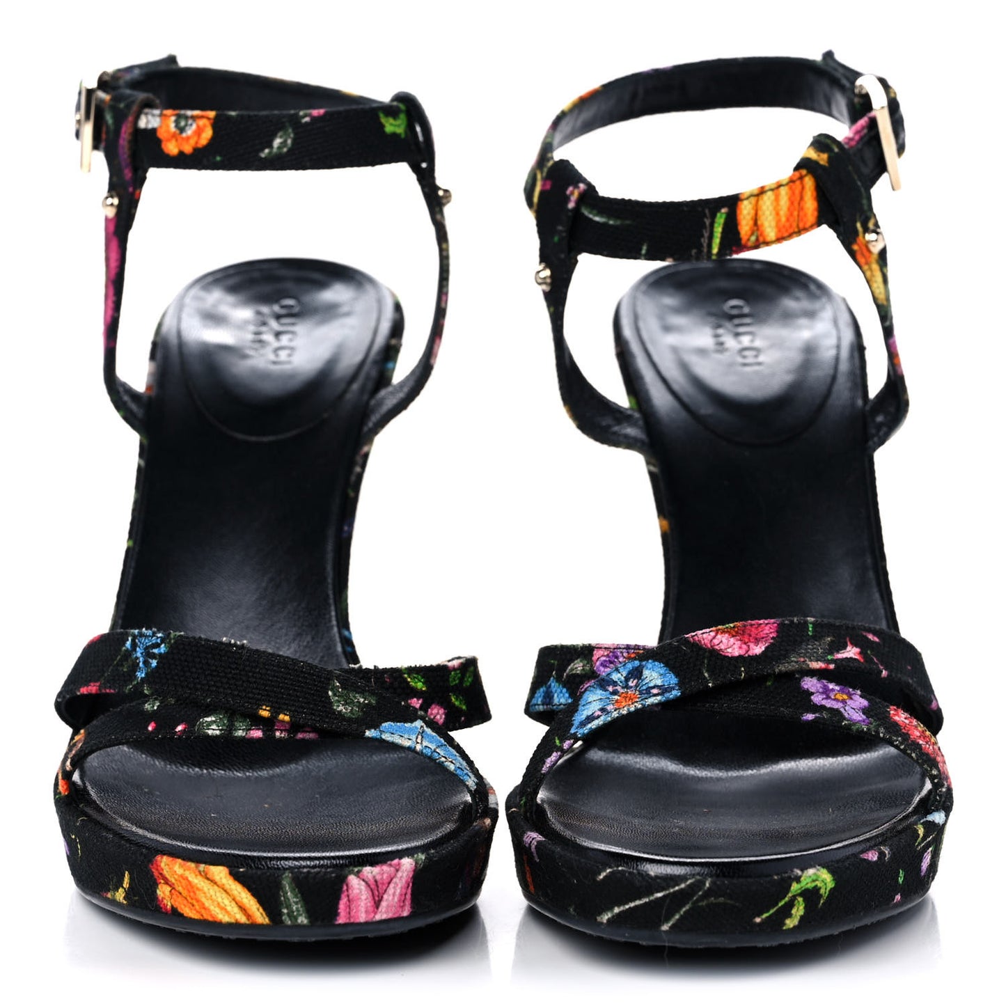 Canvas Flora High Heel Sandals 8.5 Black