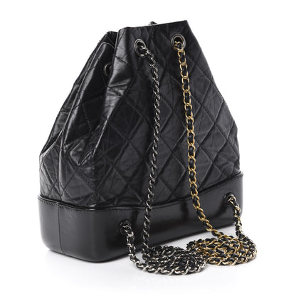 Chanel Aged Calfskin Quilted Small Gabrielle Backpack Black 2 of 9