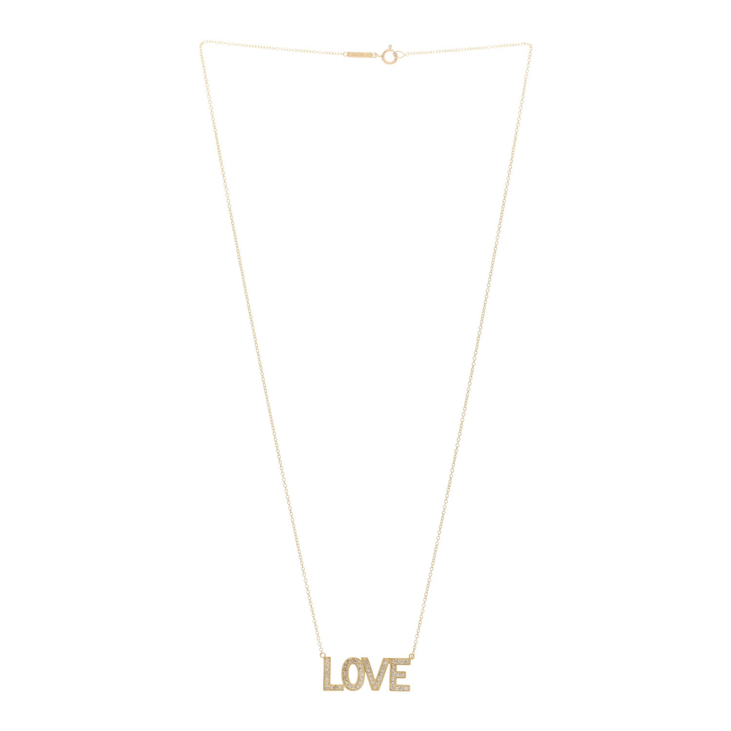 Jennifer Meyer 18K Yellow Gold Diamond Love Pendant Necklace 3 of 4