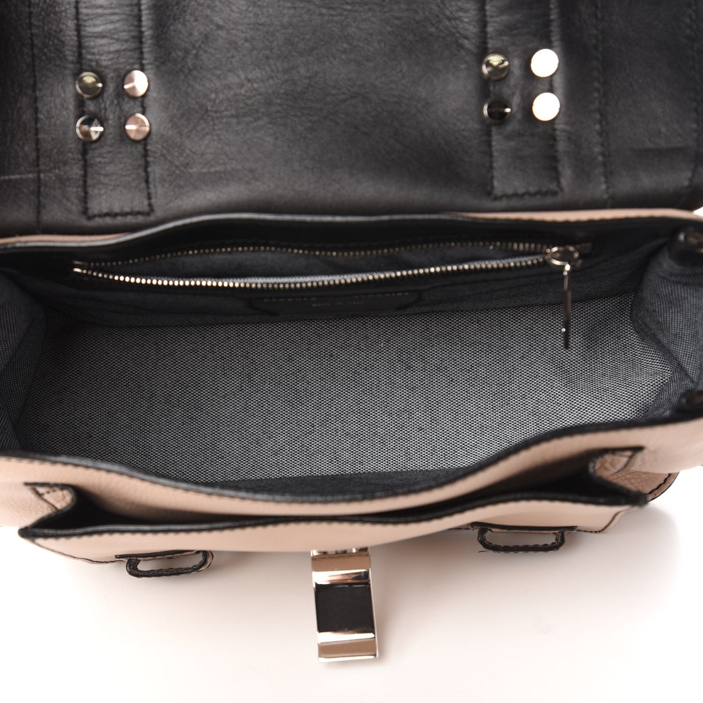 Grained Calfskin Medium Contrast Stitch PS1 Satchel Sand