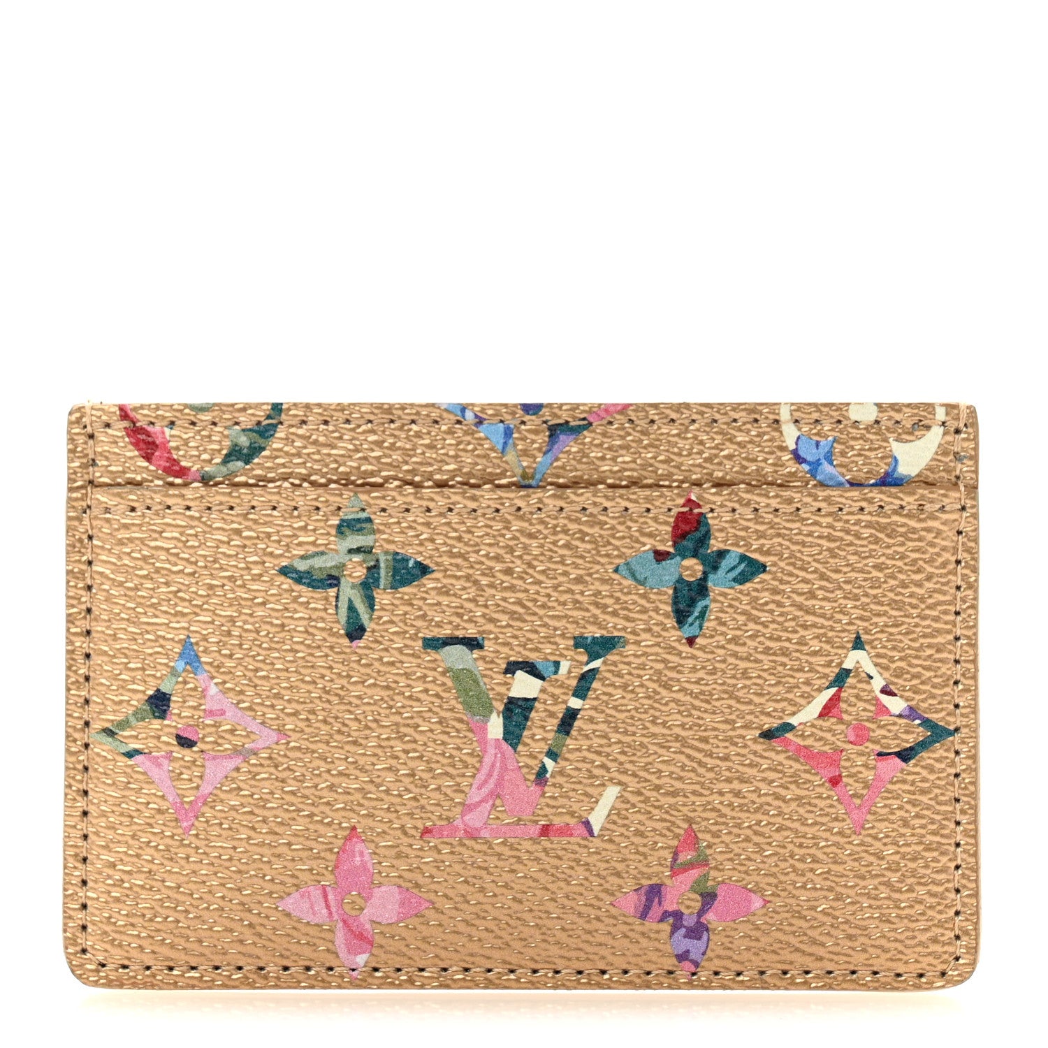 Louis Vuitton Metallic Monogram LV Garden Card Holder Gold 1 of 8