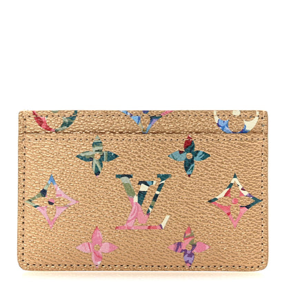 Louis Vuitton Metallic Monogram LV Garden Card Holder Gold 1 of 8