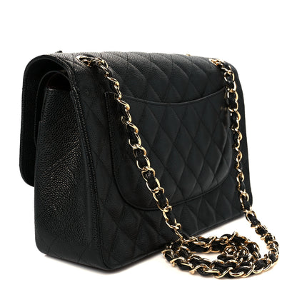 Chanel Caviar Quilted Jumbo Double Flap Black 3 of 11