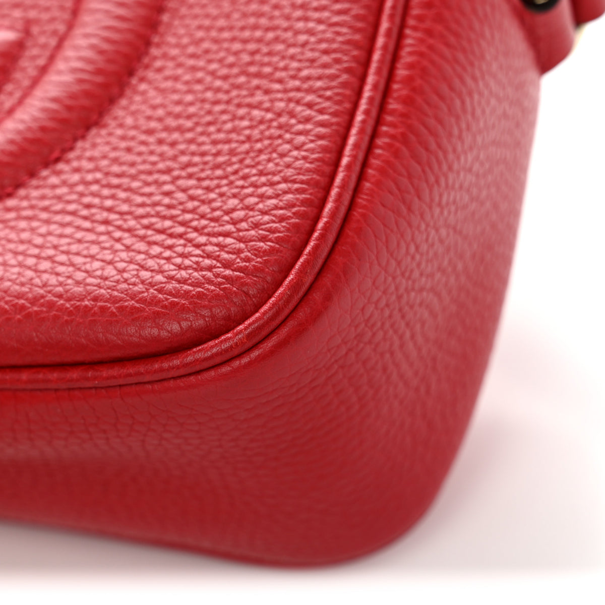 Gucci Pebbled Calfskin Small Soho Disco Bag Vibrant Red 12 of 13
