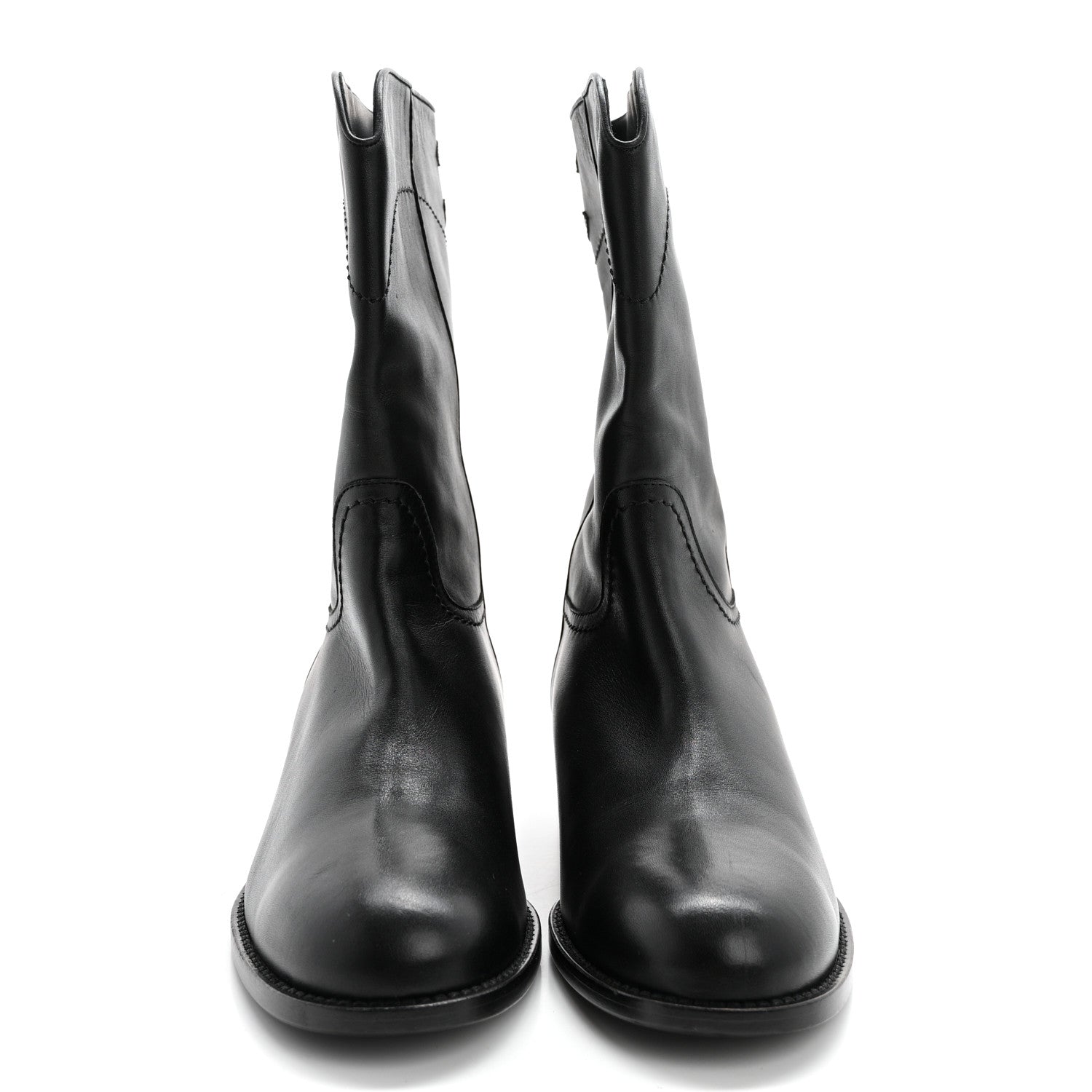 Chanel Calfskin Ascot CC Boots 39 Black 2 of 10