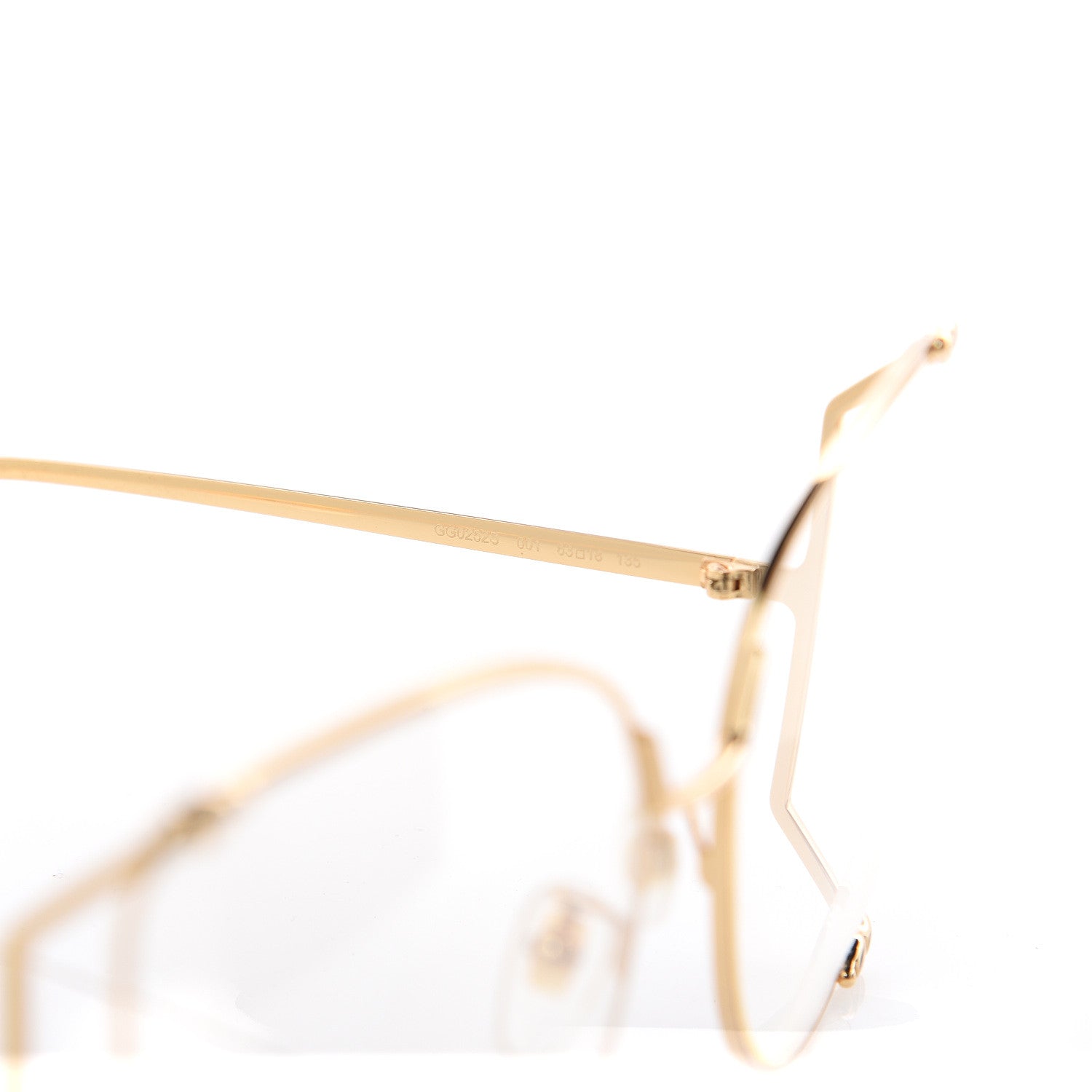 Gucci Oversized Round Sunglasses GG0252S Gold 4 of 6