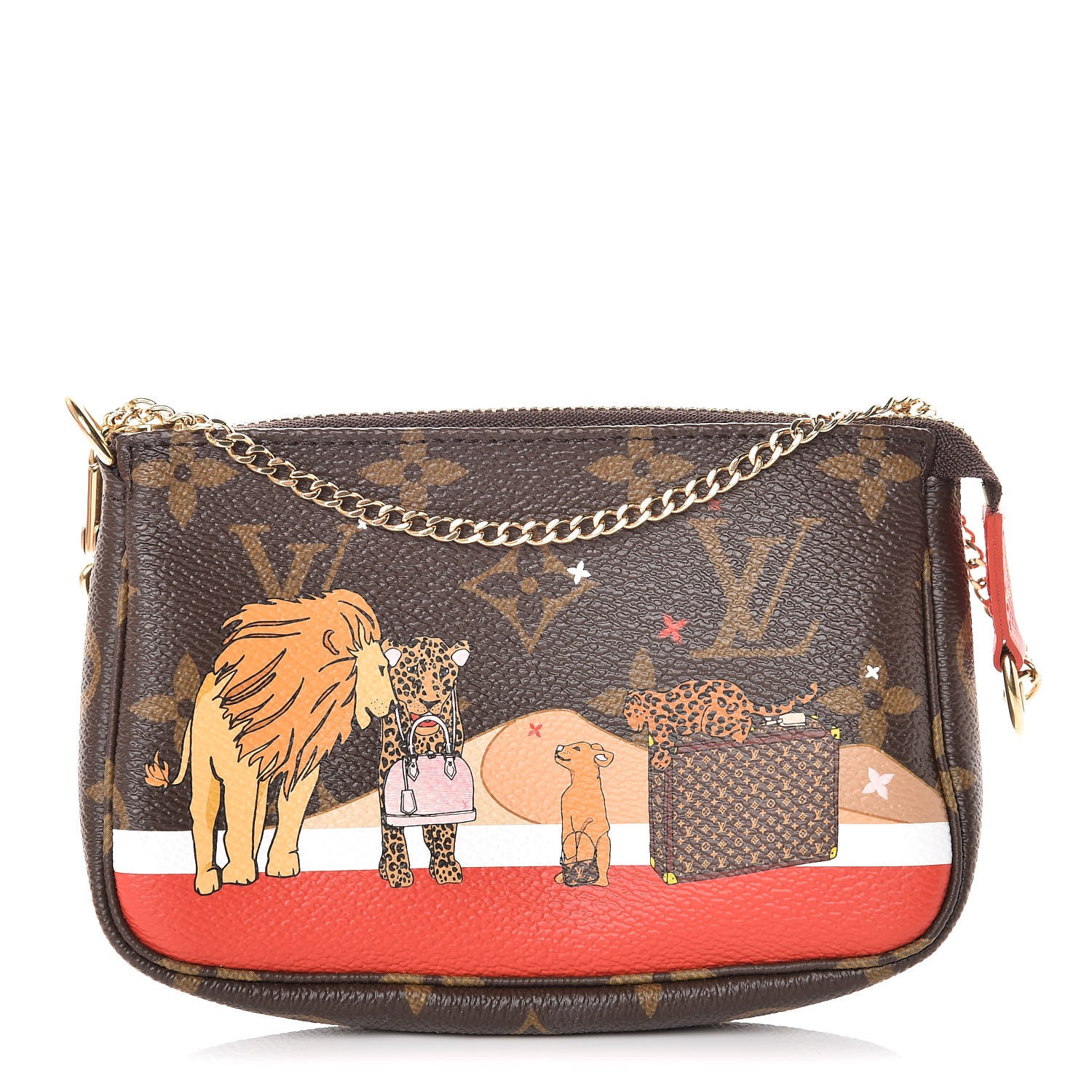 Louis Vuitton Monogram 2018 Christmas Animation Mini Cats Pochette Accessories 1 of 8