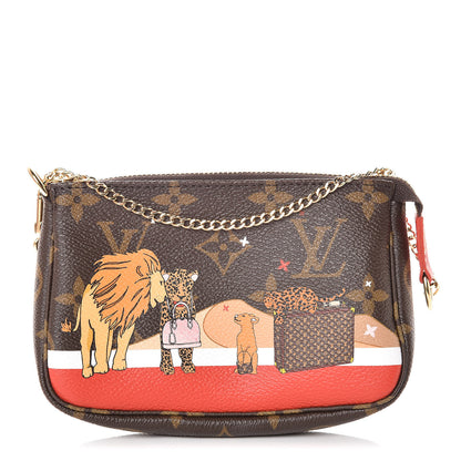 Louis Vuitton Monogram 2018 Christmas Animation Mini Cats Pochette Accessories 1 of 8