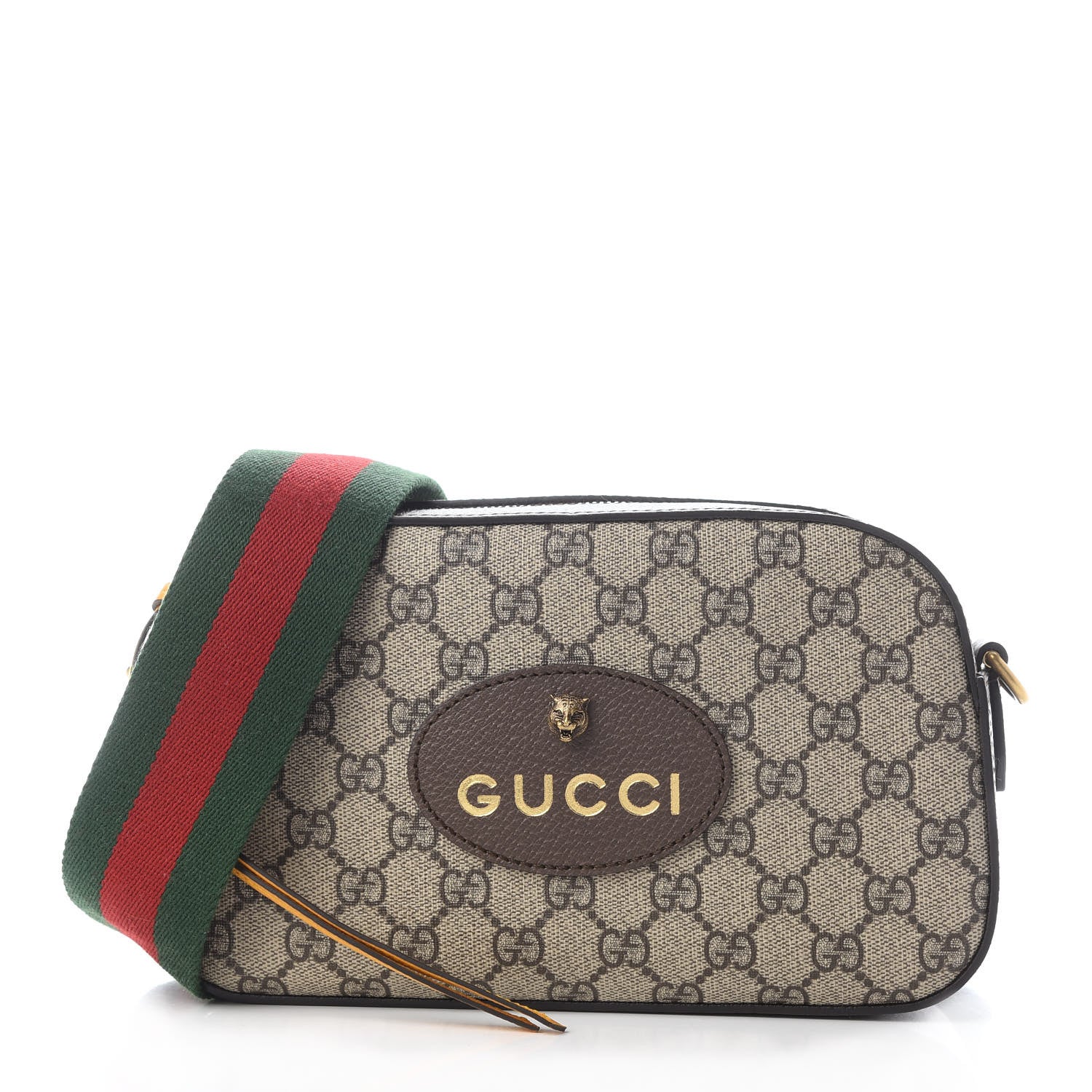 Gucci GG Supreme Monogram Web Neo Vintage Shoulder Bag Beige New Acero Crop 1 of 9