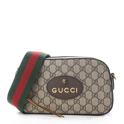 Gucci GG Supreme Monogram Web Neo Vintage Shoulder Bag Beige New Acero Crop 1 of 9